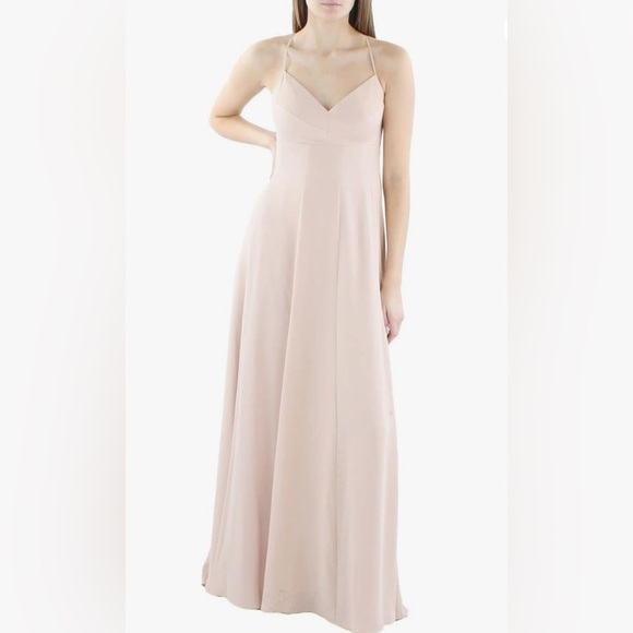 BCBGMAXAZRIA DRESS Spaghetti Strap Criss Cross Back Tie Sweetheart Neck PINK NWT